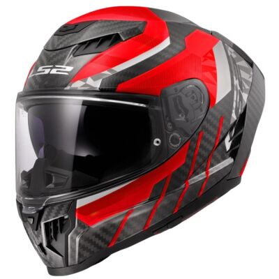 LS2 FF807 DRAGON CARBON-6K TRAX racing helma červená vel.M